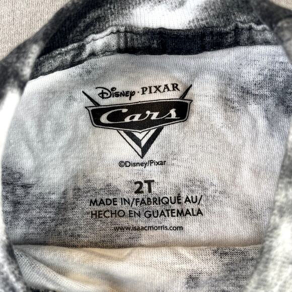 Disney Pixar Cars Boys Tee Shirt T-Shirt 2T 2 Black & White Lightning McQueen - Picture 3 of 4